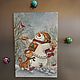  ' Snowman' oil painting on vinyl magnet. Pictures. flamemilady. My Livemaster. Фото №5