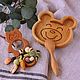 Gift set for baby Bear (rattle and baby plate), Gift for newborn, Moscow,  Фото №1