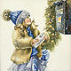 «Письмо Деду Морозу», акварель 15х21 см, Картины, Санкт-Петербург,  Фото №1