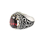 Украшения handmade. Livemaster - original item Ring: Silver Ladies` caprice with garnet. Handmade.
