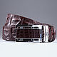 Cinturón de cocodrilo de cuero genuino para hombre, ancho 3.4 cm IMA3050K, Straps, Moscow,  Фото №1