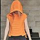 vests: Orange knitted vest with hood, Vests, Moscow,  Фото №1