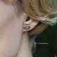  stud earrings 925 silver, copper, Bird-cloud earrings. Stud earrings. dikoobraz. My Livemaster. Фото №4