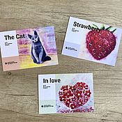 Открытки handmade. Livemaster - original item Set of postcards: In LOVE - 3 author`s postcards with pictures, romance. Handmade.