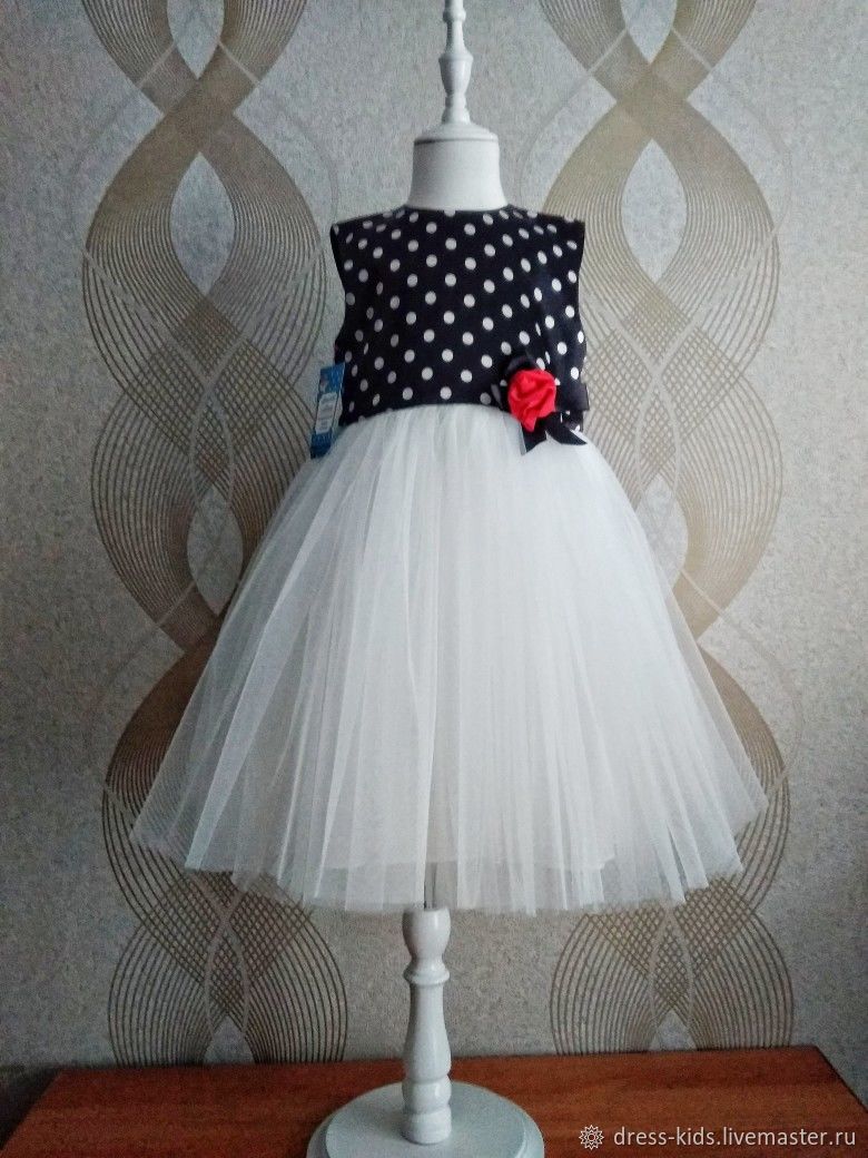  Нарядное платье в черно-белый горошек, Платье, Новосибирск,  Фото №1