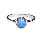 Украшения handmade. Livemaster - original item Opal Silver Ring, Opal Blue Silver ring. Handmade.
