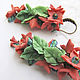 Order Long earrings with flowers and leaves made of polymer clay, a bunch of flowers. Bionika - Polymer Clay Jewelry (Bionika). Livemaster. . Earrings Фото №3