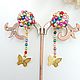 Order Stud earrings Rainbow pollen. elena (luxus-stil). Livemaster. . Stud earrings Фото №3