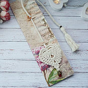 Сувениры и подарки handmade. Livemaster - original item Bookmark for books Knitted heart beige. Handmade.