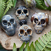 Материалы для творчества handmade. Livemaster - original item Ceramic skulls. Cabochon-a ceramic skull.. Handmade.