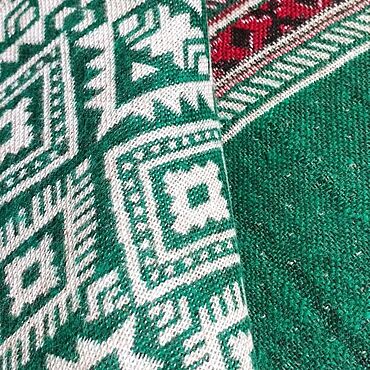 Текстиль ручной работы. Ярмарка Мастеров - ручная работа Плед шаль шерстяной с орнаментом зелёный. Handmade.