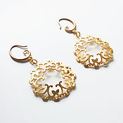 Украшения handmade. Livemaster - original item Earrings gold plated Dance of fire. Handmade.