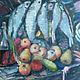 Заказать  "Натюрморт с рыбой, вином и фруктами" 40*50 см. Olga Bordunova. Ярмарка Мастеров. . Картины Фото №3