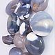 Agate, chalcedony spotted, 41- 60 mm (gray with white spots) Brazil, Cabochons, St. Petersburg,  Фото №1