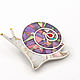 Brooch Snail. Charoite, Rhodonite, Mother Of Pearl, Coral. Brooches. ARIEL - MOSAIC. My Livemaster. Фото №4