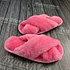 Order Slippers from Australian Mouton 'Chanel' (Pink ). kupimeh. Livemaster. . Slippers Фото №3