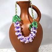 Украшения handmade. Livemaster - original item Necklace Delicate lilac. Necklace with natural stones. Purple and green. Handmade.