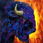 Картины и панно handmade. Livemaster - original item Bull oil painting animals animal painting. Handmade.