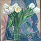 Pintura al óleo en el marco de la. Mamin día. Naturaleza muerta con flores, Pictures, Zhukovsky,  Фото №1