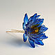 Blue Lotus hair clip. Hairpins. PandaStudio (glossyfleur). My Livemaster. Фото №4