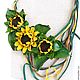 Necklace leather Sunflowers. Necklace. Shagree (Shagree). My Livemaster. Фото №6