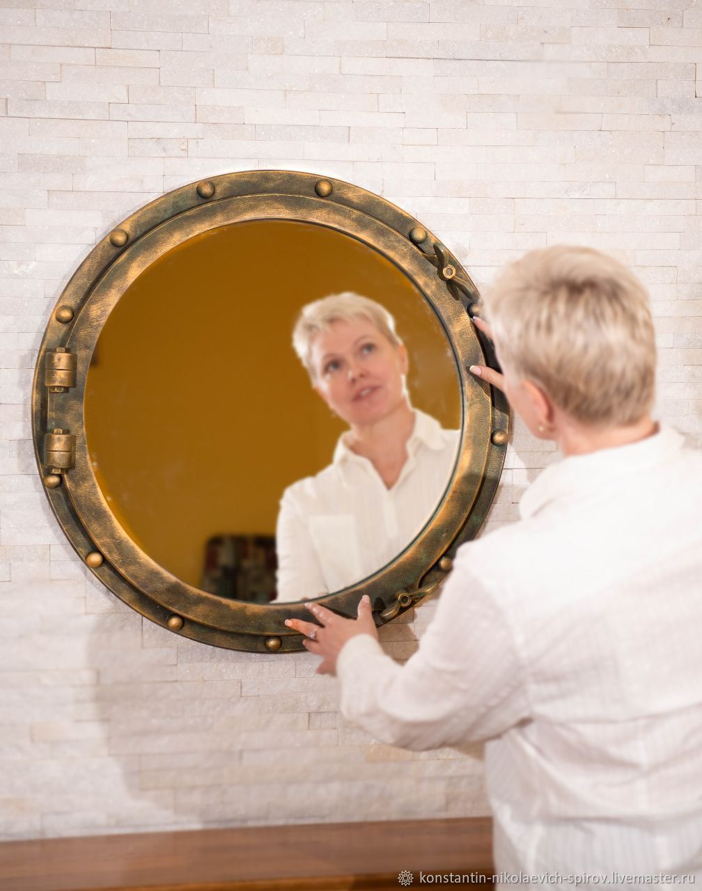 Круглое зеркало в раме лофт в интернет-магазине Ярмарка Мастеров по ...