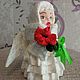  Ангелочек с букетом роз. Интерьерная кукла. Elenkaanisimova67. Интернет-магазин Ярмарка Мастеров.  Фото №2