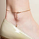 Order A bracelet on the leg with a golden crystal. Aliento-jewerly (alientojewelry). Livemaster. . Foot Jewelry Фото №3