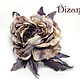 Brooch-rose 'Eileen'. Silk flowers, cloth flowers. Flowers. Dizani. My Livemaster. Фото №4