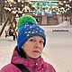 Шапочка Ботаника с зеленым помпоном. Шапки. Juliatselkova. Интернет-магазин Ярмарка Мастеров.  Фото №2