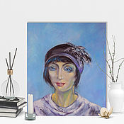 Картины и панно handmade. Livemaster - original item Portrait woman oil painting  Mysterious stranger  from the past. Handmade.