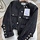 Твид CHANEL в глубоком чёрном цвете с разноцветными нитями букле. Ткани. Итальянские ткани Gontess. Интернет-магазин Ярмарка Мастеров.  Фото №2