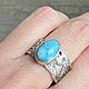 Кольцо с Казахстанской Бирюзой серебро 925. Кольца. Jeweller -Danil. Ярмарка Мастеров.  Фото №7