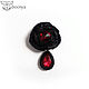 a beaded brooch 'black flower' with red crystals. Brooches. Boosya's beaded creations. Online shopping on My Livemaster.  Фото №2