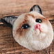 Brooch 'Cat with blue eyes'. Brooches. ufawooltoys (ufawooltoys). My Livemaster. Фото №4