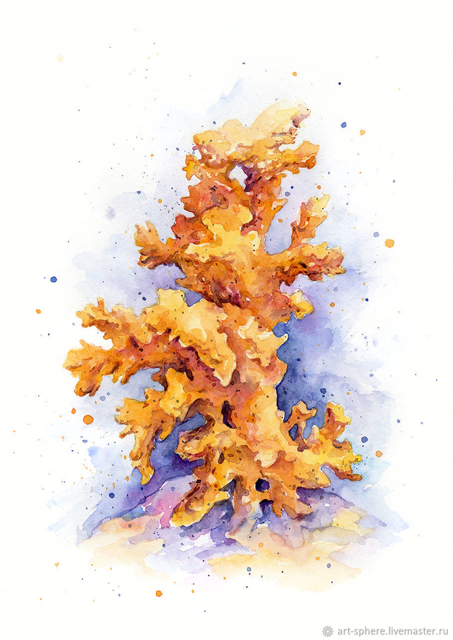 Картины в ванну "Кораллы" Акварель купить в интернет-магазине Ярмарка ...