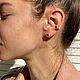 Серебряные пусеты с натуральными хризолитами 6мм. Серьги-пусеты. threeicejewellery. Интернет-магазин Ярмарка Мастеров.  Фото №2