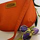Заказать Сумка кожаная " "Iris on orange.". Авторские сумки LAVDIA. Ярмарка Мастеров. . Сумка через плечо Фото №3