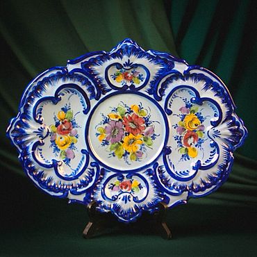 Винтаж ручной работы. Ярмарка Мастеров - ручная работа Расписное блюдо. Handmade.