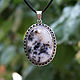 Valeria pendant with moss agate in a frame of 925 sterling silver SP0079, Pendant, Yerevan,  Фото №1