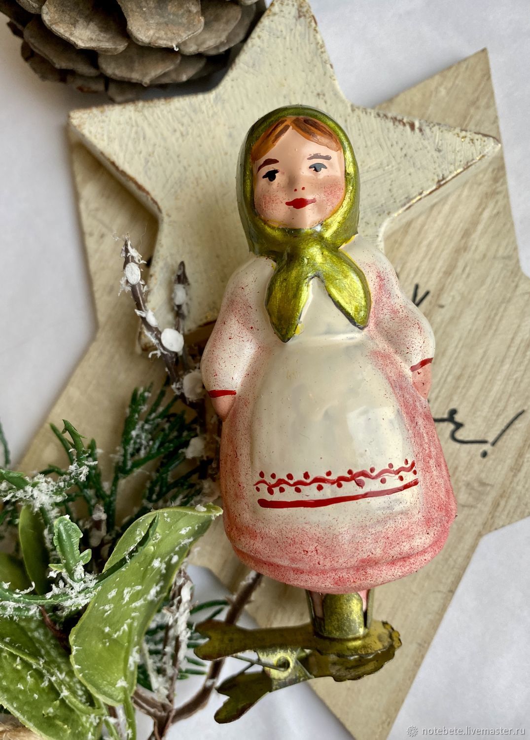 Девочка в платочке елочная игрушка СССР в интернет-магазине Ярмарка ...