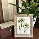 Mini picture hogweed in a beautiful frame. Small paintings with herbs, Pictures, Moscow,  Фото №1