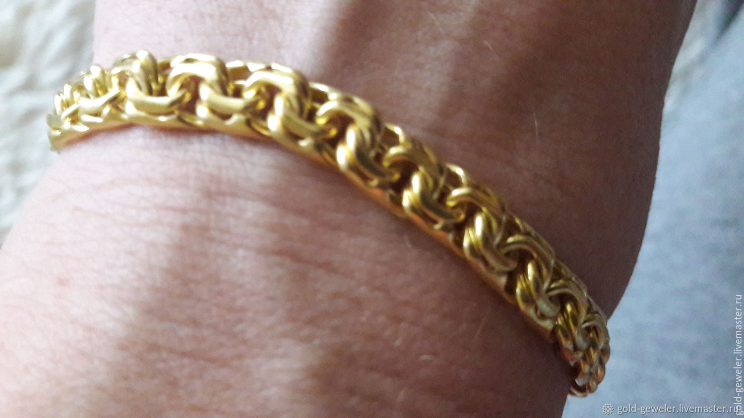 Браслет золотой плетение бисмарк женский на руку