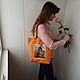 Оранжевая пляжная сумка яркий шоппер летняя сумка. Сумка-шоппер. Мечты о лете. Ярмарка Мастеров.  Фото №6