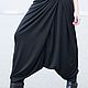 Black trousers with a low step seam - PA0661JE, Pants, Sofia,  Фото №1