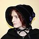 Velvet bonnet Historical reenactment Exclusive. Hats1. Gleamnight bespoke atelier. Online shopping on My Livemaster.  Фото №2