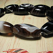 Материалы для творчества handmade. Livemaster - original item Black agate spindle, large bead 29h15 mm. Handmade.