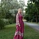 Long linen dress 'Berry summer' pink, Dresses, Baranovichi,  Фото №1