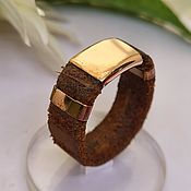 Украшения handmade. Livemaster - original item Ring made of genuine leather and copper. Handmade.