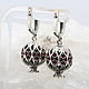 Classic Garnet earrings with zircons made of 925 GA0050 silver. Earrings. Sunny Silver. My Livemaster. Фото №4